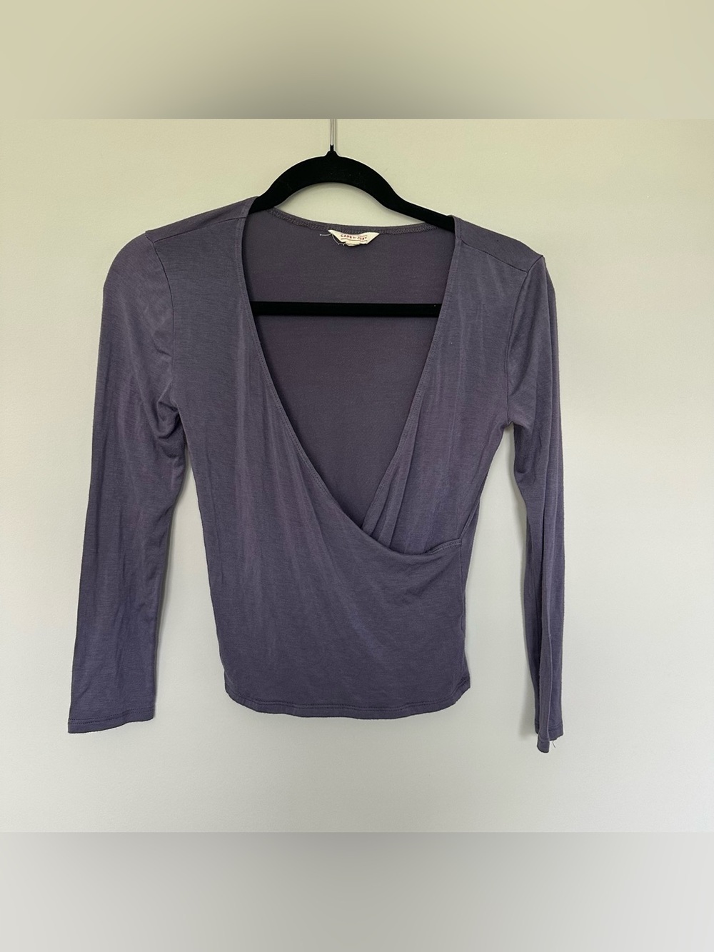 Cape Juby Aeropostale Long Sleeve Wrap Top V-Neck Purple Small GrungeFairycore
